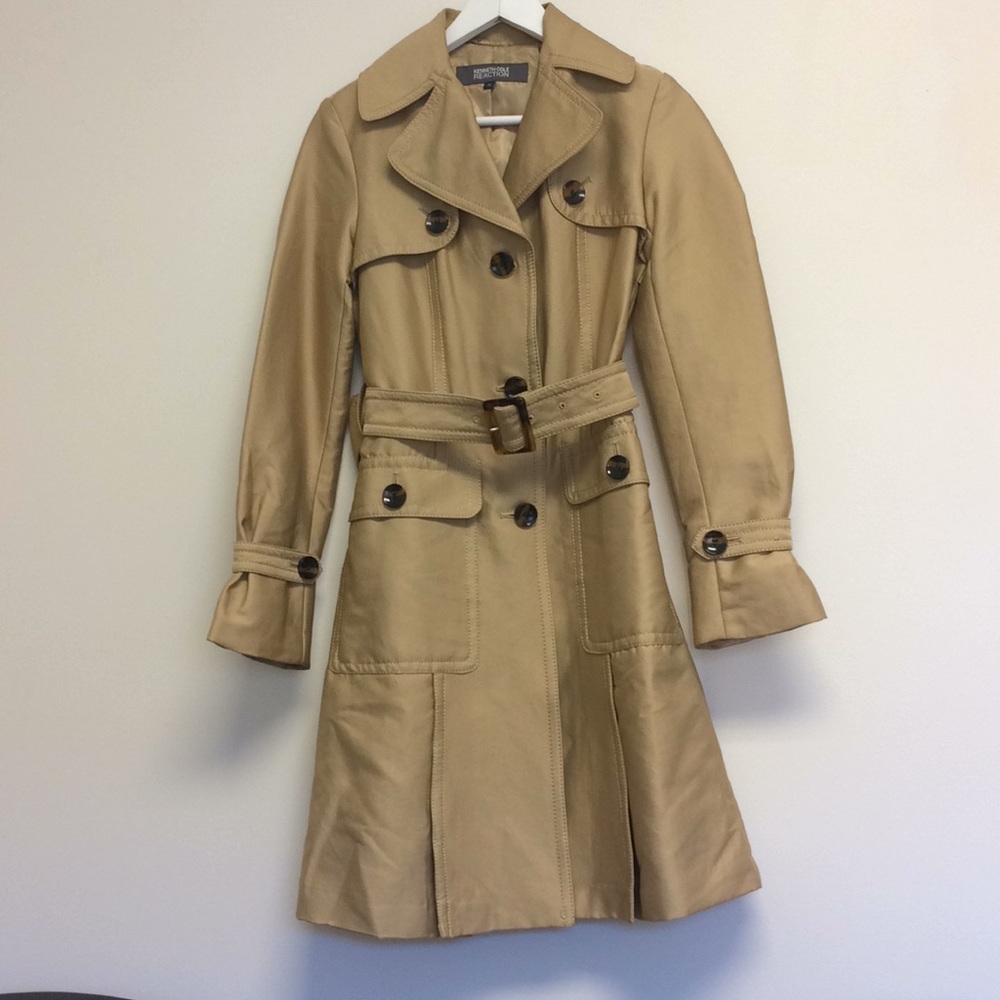 Kenneth Cole reaction tan peacoat sz XS